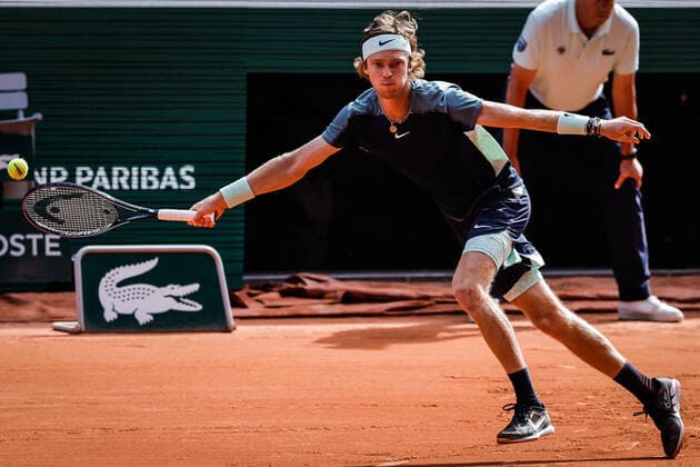 June 1, 2022, Paris, France, France: Andrey RUBLEV of Russia during the Day eleven of Roland-Garros 2022, French Open 2022, Grand Slam tennis tournament at the Roland-Garros stadium on June 01, 2022 in Paris, France. Paris France - ZUMAm308 20220601_zsp_m308_016 Copyright: xMatthieuxMirvillex