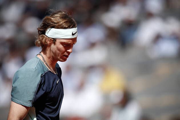Andrey RUBLEV (RUS) contre Marin CILIC (CRO) TENNIS : Roland Garros 2022 - 1 4e de finale - 01 06 2022 AurelienMorissard Panoramic 