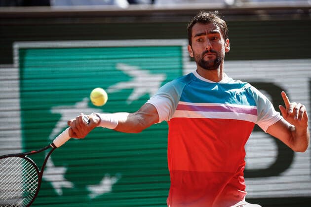 Marin CILIC (CRO) contre Andrey RUBLEV (RUS) TENNIS : Roland Garros 2022 - 1 4e de finale - 01 06 2022 AurelienMorissard Panoramic 