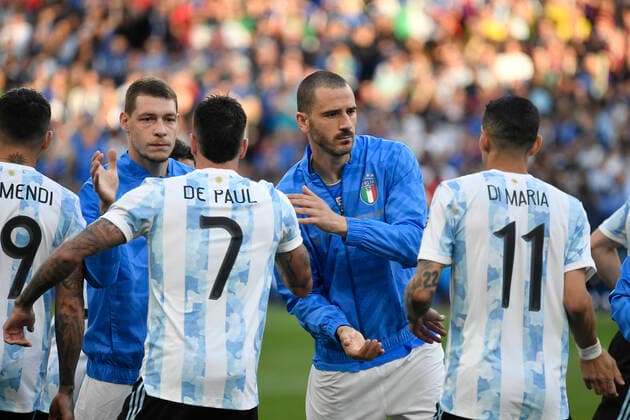 Leonardo Bonucci of Italy during the Finalissima trophy 2022 football match between Italy and Argentina at Wembley stadium in London, England, June 1st, 2022. Photo Andrea Staccioli Insidefoto AndreaxStaccioli