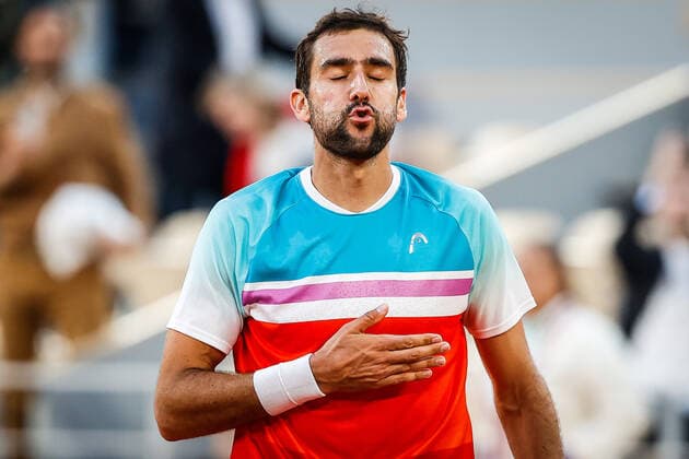 June 1, 2022, Paris, France, France: Marin CILIC of Croatia celebrates his victory during the Day eleven of Roland-Garros 2022, French Open 2022, Grand Slam tennis tournament at the Roland-Garros stadium on June 01, 2022 in Paris, France. Paris France - ZUMAm308 20220601_zsp_m308_023 Copyright: xMatthieuxMirvillex