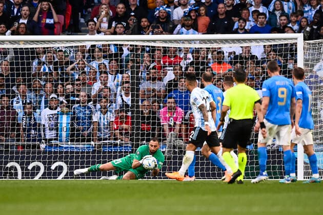 Photo LaPresse - Fabio Ferrari June 01, 2022 London, Great Britain soccer Italy vs Argentina - Final Coppa dei Campioni CONMEBOL-UEFA - Wembley Stadium of Londra. In the pi :Donnarumma  Copyright: xFabioxFerrari LaPressex