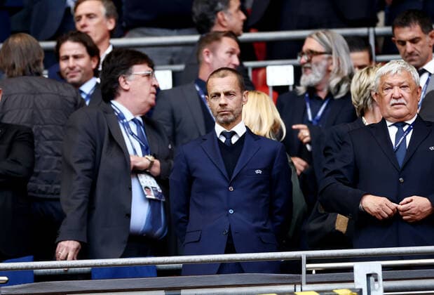 Mandatory Credit: Photo by James Marsh Shutterstock (12964971ad) UEFA President Aleksander Ceferin watches on. Argentina v Italy, UEFA Finalissima 2022, Football, Wembley Stadium, London, UK - 01 Jun 2022 Editorial use only Argentina v Italy, UEFA Finalissima 2022, Football, Wembley Stadium, London, UK - 01 Jun 2022 Editorial use only Copyright: xJamesxMarsh Shutterstockx 12964971ad