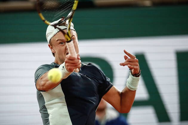 Holger RUNE (DEN) contre Casper RUUD (NOR) TENNIS : Roland Garros 2022 - 1 4e de finale - 01 06 2022 AurelienMorissard Panoramic 