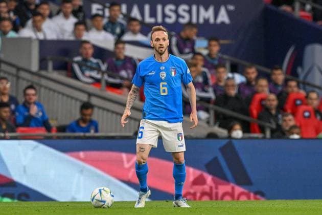 London, England, June 1st 2022: Manuel Lazzari (6 Italy) during the UEFA CONMEBOL Finalissima 2022 between Italy and Argentina at Wembley Stadium in London, England. Cristiano Mazzi SPP Italy v Argentina - UEFA CONMEBOL Finalissima 2022 - Wembley Stadium 