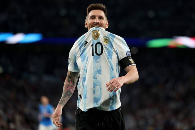1st June 2022; Wembley Stadium, London, England : CONBEMOL-UEFA CHAMPIONS CUP - FINALISSIMA, Italy versus Argentina: Lionel Messi of Argentina  ActionPlus12395900 ShaunxBrooks