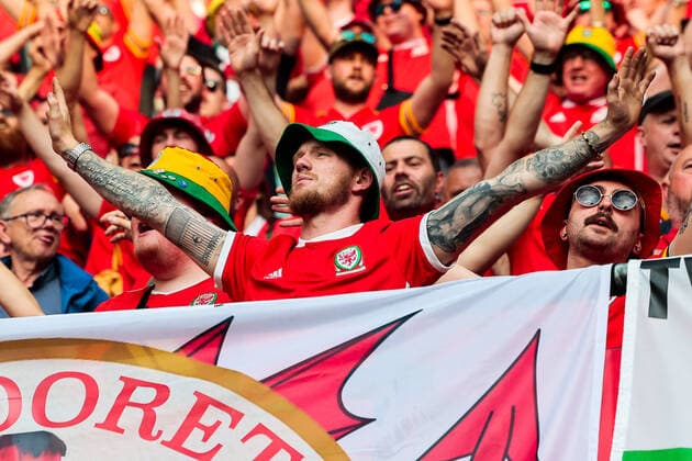 June 1, 2022, Wroclaw, Wroclaw, Poland: In WrocAöaw at Tarczynski Arena - the Polish national team, Nationalteam defeated the Wales team 2: 1 In the photo: Wales fans Wroclaw Poland - ZUMAz123 0160468415st Copyright: xKrzysztofxZatyckix