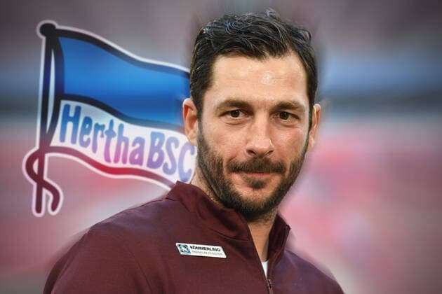 FOTOMONTAGE Sandro SCHWARZ is new coach of Hertha BSC Sandro SCHWARZ ,coach 1 FSV Mainz 05 , single image,cropped single image,portraet,portrait,portrA t, football 1 Bundesliga,3 matchday,Spieltag03,, FC Bayern Muenchen M 1 FSV Mainz 05 MZ 6 1, on 31 08 2019 in Muenchen A L L I A N Z A R E N A, DFL REGULATES PROHIBIT ANY USE OF PHOTOGRAPHS AS IMAGE SEQUENCES AND OR QUASI VIDEO ÃÂ