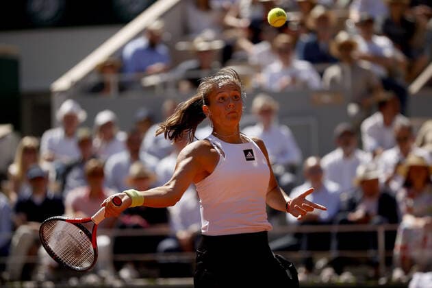 Mandatory Credit: Photo by Ella Ling Shutterstock (12959949a) Daria Kasatkina of Russia in action French Open Tennis, Day 12, Roland Garros, Paris, France - 02 Jun 2022 French Open Tennis, Day 12, Roland Garros, Paris, France - 02 Jun 2022  Copyright: xEllaxLing Shutterstockx 12959949a
