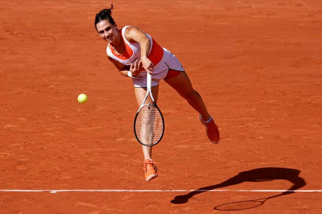 2nd June 2022; Roland Garros, Paris, France: French Open Tennis tournament: Martina Trevisan (ITA) serves to Coco Gauff (USA)  ActionPlus12396060 JonxBromley