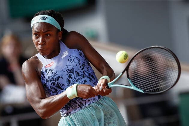 Demi-finale Dames entre Coco GAUFF (USA) et Martina TREVISAN (ITA) TENNIS : Roland Garros 2022 - 02 06 2022 AurelienMorissard Panoramic 