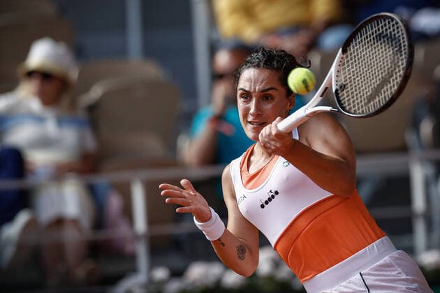 Demi-finale Dames entre Coco GAUFF (USA) et Martina TREVISAN (ITA) TENNIS : Roland Garros 2022 - 02 06 2022 AurelienMorissard Panoramic 