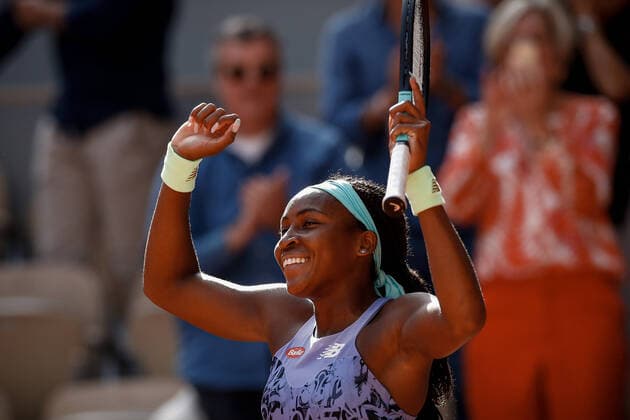 Demi-finale Dames entre Coco GAUFF (USA) et Martina TREVISAN (ITA) TENNIS : Roland Garros 2022 - 02 06 2022 AurelienMorissard Panoramic 