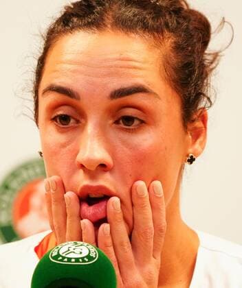 Mandatory Credit: Photo by Javier Garcia Shutterstock (12960006ba) Martina Trevisan faces the press after her defeat French Open Tennis, Day 12, Roland Garros, Paris, France - 02 Jun 2022 French Open Tennis, Day 12, Roland Garros, Paris, France - 02 Jun 2022  Copyright: xJavierxGarcia Shutterstockx 12960006ba