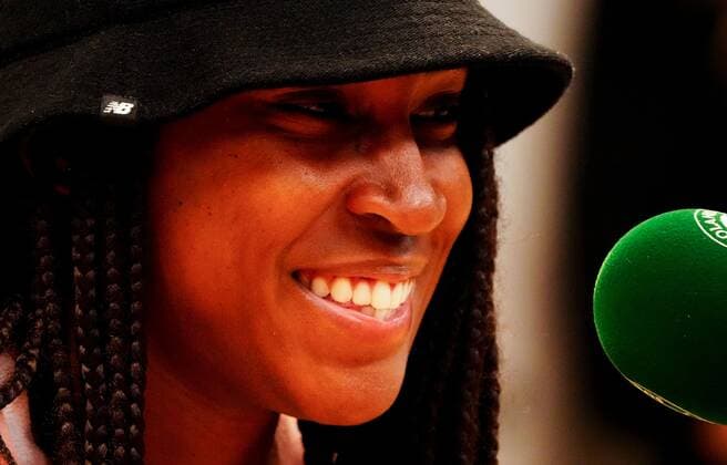Mandatory Credit: Photo by Javier Garcia Shutterstock (12960006bb) A smiling Coco Gauff faces the press French Open Tennis, Day 12, Roland Garros, Paris, France - 02 Jun 2022 French Open Tennis, Day 12, Roland Garros, Paris, France - 02 Jun 2022  Copyright: xJavierxGarcia Shutterstockx 12960006bb