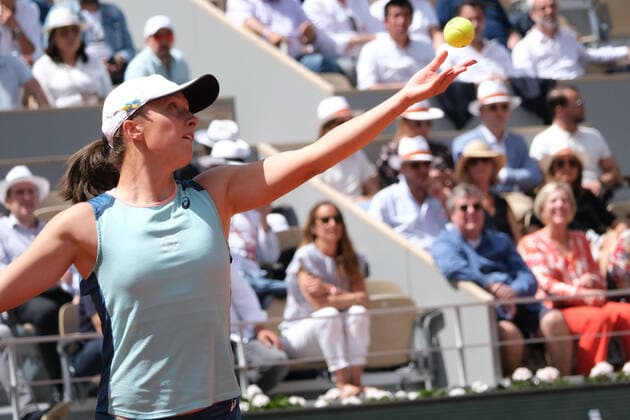 June 2, 2022, PARIS, France: IGA SWIATEK of Poland return the ball to DARIA KASATKINA of Russia during the semi final of the French Open 2022, Grand Slam tennis womenÃ¢â‚¬â ¢s tournament at the Roland Garros Stadium - Paris France..Iga Swiatek won : 6:2 6:1 qualify for the tournament final PARIS France - ZUMAp119 20220602_zaf_p119_001 Copyright: xPierrexSteveninx