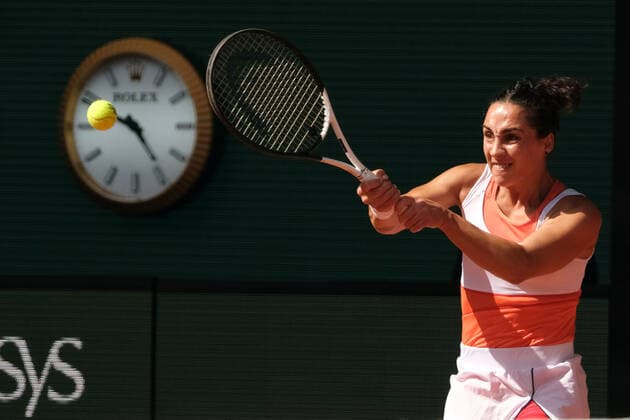 June 2, 2022, PARIS, France: MARTINA TREVISAN of Spain return the ball to COCO GAUFF of United States during the semi final of the French Open 2022, Grand Slam tennis womenÃ¢â‚¬â ¢s tournament at the Roland Garros Stadium - Paris France..Coco Gauff won : 6:3 6:1 qualify for the tournament final PARIS France - ZUMAp119 20220602_zaf_p119_034 Copyright: xPierrexSteveninx