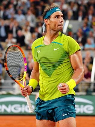 Mandatory Credit: Photo by Javier Garcia Shutterstock (12960013z) Rafael Nadal reacts after winning the first set French Open Tennis, Day 13, Roland Garros, Paris, France - 03 Jun 2022 French Open Tennis, Day 13, Roland Garros, Paris, France - 03 Jun 2022  Copyright: xJavierxGarcia Shutterstockx 12960013z
