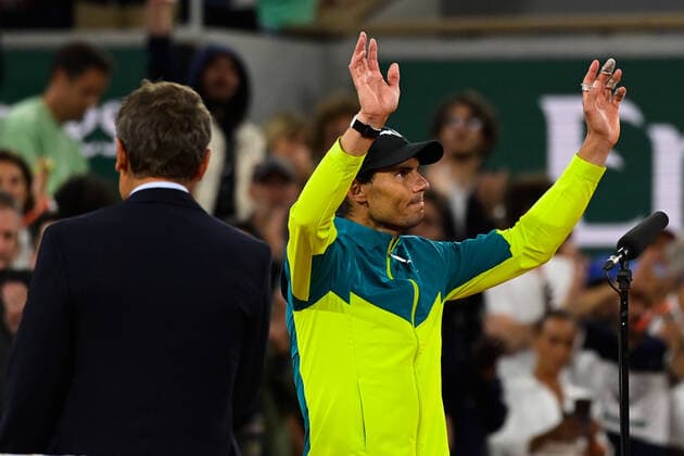 Rafael Nadal ( Espagne ) en fin du match TENNIS : Roland Garros 2022 - Internationaux de France - 03 06 2022 FedericoPestellini Panoramic 