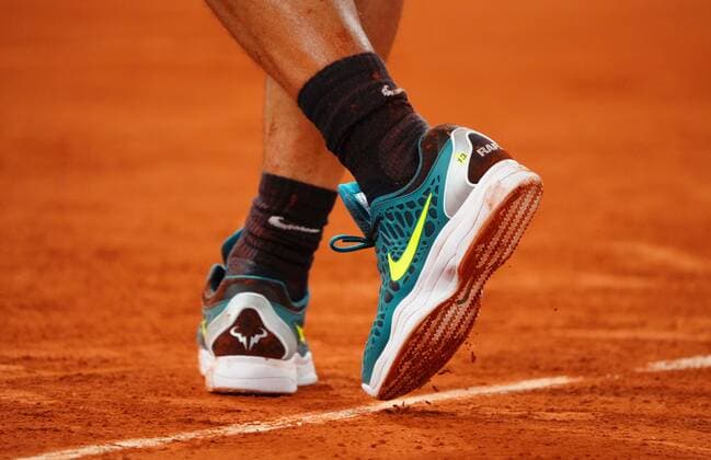 Mandatory Credit: Photo by Javier Garcia Shutterstock (12960013aw) The Nike tennis shoe of Rafael Nadal showing 13 French Open wins French Open Tennis, Day 13, Roland Garros, Paris, France - 03 Jun 2022 French Open Tennis, Day 13, Roland Garros, Paris, France - 03 Jun 2022  Copyright: xJavierxGarcia Shutterstockx 12960013aw