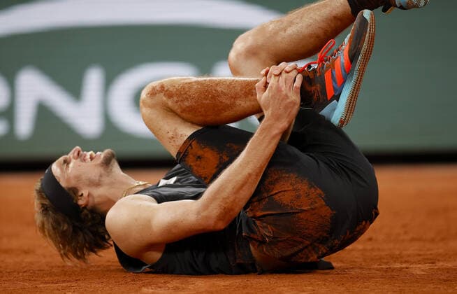 Tennis, French Open, Day 13, Alexander Zverev injured in semi-final against Rafael Nadal