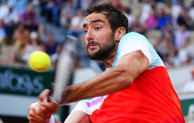Mandatory Credit: Photo by Javier Garcia Shutterstock (12960013ay) Marin Cilic in semi final action French Open Tennis, Day 13, Roland Garros, Paris, France - 03 Jun 2022 French Open Tennis, Day 13, Roland Garros, Paris, France - 03 Jun 2022  Copyright: xJavierxGarcia Shutterstockx 12960013ay