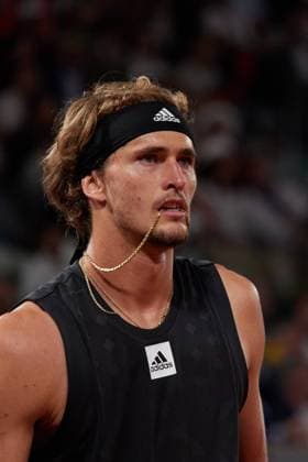 (220603) -- PARIS, June 3, 2022 -- Alexander Zverev of Germany reacts during the men s singles semifinal match against Rafael Nadal of Spain at the French Open tennis tournament at Roland Garros in Paris, France, June 3, 2022. ) (SP)FRANCE-PARIS-TENNIS-ROLAND GARROS-FRENCH OPEN-MEN S SINGLES SEMIFINAL MengxDingbo 