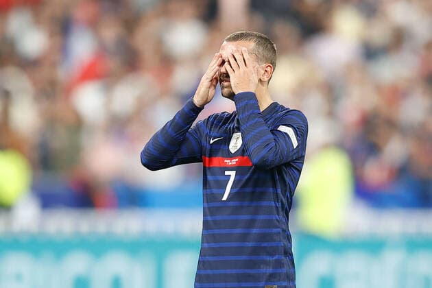 Parc des Princes, Paris 03 June 2022 UEFA Nations League France Denmark v l , Antoine Griezmann FFF France disappointed, disappointed looking, dissapointed, sad, frustrated, frustration, frustrated Copyright: AntonioxBorga