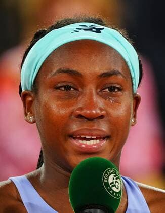 Mandatory Credit: Photo by Javier Garcia Shutterstock (12960014s) A tearful Coco Gauff addresses the spectators after losing the final French Open Tennis, Day 14, Roland Garros, Paris, France - 04 Jun 2022 French Open Tennis, Day 14, Roland Garros, Paris, France - 04 Jun 2022  Copyright: xJavierxGarcia Shutterstockx 12960014s