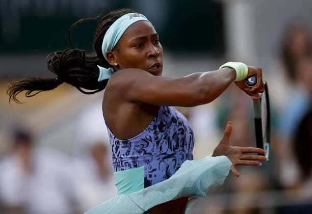 Mandatory Credit: Photo by Ella Ling Shutterstock (12959953am) Coco Gauff of USA in action French Open Tennis, Day 14, Roland Garros, Paris, France - 04 Jun 2022 French Open Tennis, Day 14, Roland Garros, Paris, France - 04 Jun 2022  Copyright: xEllaxLing Shutterstockx 12959953am