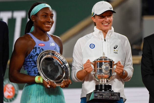 Roland Garros 2022 PARIS, IF - 04.06.2022: ROLAND GARROS 2022 - Iga Swiatek and Coco Gauff later Iga wins the 2022 Roland Garros women& 39;s tournament after winning the tennis match against Coco Gauff 2-0 (6-1, 6-3) held in Paris, France. (Photo: Richard Callis Fotoarena) x2216026x  RichardxCallis