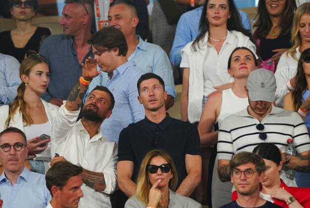 Tennis, French Open, Final, Women, Robert Lewandoski among the spectators