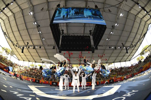 Demostration performance before the SF and F round of World Taekwondo Grand Prix at Foro Italico, Nicola Pietrangeli Stadium, 4th June 2022, Rome, Italy.  Copyright: xDomenicoxCippitellix xipa-agencyx xx 0