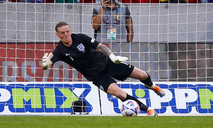 Hungary v England UEFA Nations League Dominik Szoboszlai of Hungary scores a penalty against Jordan Pickford of England during the UEFA Nations League match between England and Hungary at the Puskas Stadium, Budapest Content Not Available For UK Newspapers Copyright: xPaulxChestertonx FIL-16979-0149 UK Newspapers OUT