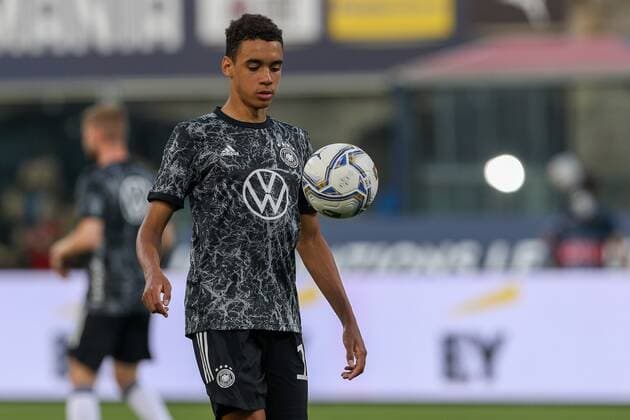 Jamal Musiala 14 Germany warm up, Italy vs Germany, UEFA, Nations League, Football, 04 06 2022 Bologna Emilia Romagna Italy Copyright: xkolbert-press ChristianxKolbertx