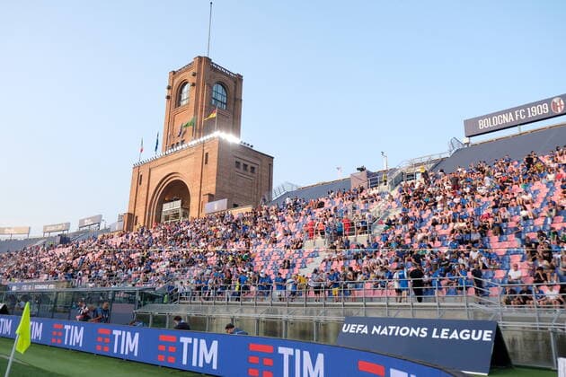 June 4, 2022, Bologna, Emilia Roimagna, Italy: Bologna 04 06 2022, during the football match valid for Nations League 2022, between the national teams of Italy and Germany at the Renato DallAra stadium in Bologna.In picture: supporters italy Bologna Italy - ZUMAs236 20220604_zap_s236_002 Copyright: xFabioxSassox