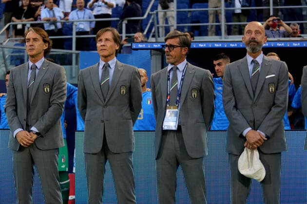 Italy - 04.06.2022: MANCINI ROBERTO and italy management during anthem before the UEFA Nations league 2023 football match between Italy vs Germany at Stadio Dall™Ara in Bologna on 04 june 2022.  Copyright: xMarcoxIacobuccix xipa-agency.netx xMarcoxIacobuccix 0