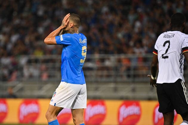 Photo Massimo Paolone LaPresse june 4, 2022 Bologna, Italy soccer Italy vs Germany - UEFA Nations League League A Group 3 - Renato Dall Ara stadium In the pic: Gianluca Scamacca (Italia) is desperates  Copyright: xMassimoxPaolone LaPressex