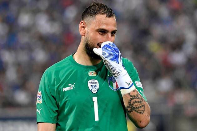 Gianluigi Donnarumma of Italy reacts during the Uefa Nations League group 3 football match between Italy and Germany at Renato Dall Ara stadium in Bologna (Italy), June 4th, 2022. Photo Andrea Staccioli Insidefoto andreaxstaccioli