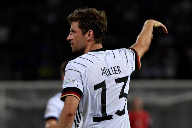 Thomas Muller of Germany reacts during the Uefa Nations League group 3 football match between Italy and Germany at Renato Dall Ara stadium in Bologna (Italy), June 4th, 2022. Photo Andrea Staccioli Insidefoto andreaxstaccioli