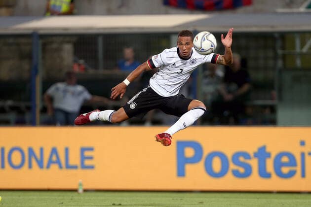 04 06 2022, Bologna, Italy, Renato Dall Ara , Italy vs Germany UEFA Nations League Path A Group 2, Thilo Kehrer Germany in action, on the ball, individual action Photo H Langer Bologna Renato Dall Ara Emilia Romagna Italy  541_ITAGER20220604_055 Langer-541