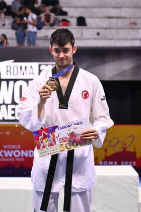 Emre Kutalmis ATESLI (TUR) during SF and F round of World Taekwondo Grand Prix at Foro Italico, Nicola Pietrangeli Stadium, 4th June 2022, Rome, Italy.  Copyright: xDomenicoxCippitellix xipa-agencyx xx 0
