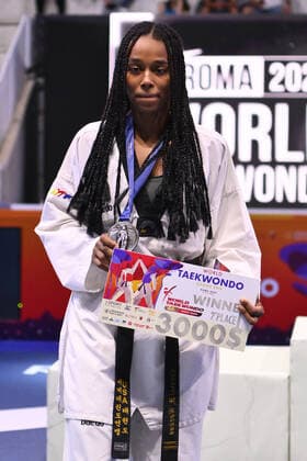 Crystal WEEKES (PUR) during SF and F round of World Taekwondo Grand Prix at Foro Italico, Nicola Pietrangeli Stadium, 4th June 2022, Rome, Italy.  Copyright: xDomenicoxCippitellix xipa-agencyx xx 0