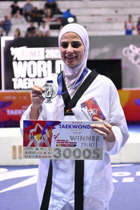 Julyana AL-SADEQ (JOR) during SF and F round of World Taekwondo Grand Prix at Foro Italico, Nicola Pietrangeli Stadium, 4th June 2022, Rome, Italy.  Copyright: xDomenicoxCippitellix xipa-agencyx xx 0