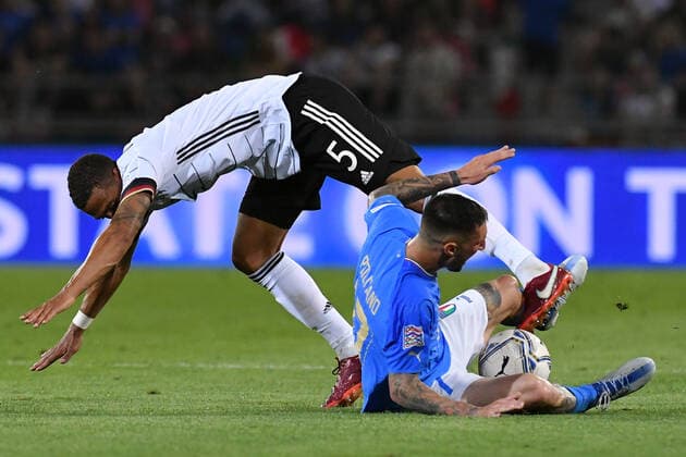 Soccer,European Nations league 2022 match Italy-Germany Thilo Kehrer of Germany Matteo Politano of Italy during the European Nations league 2022 match Italy-Germany Renato dall™ara stadium in Bologna, Italy, June 04th , 2022 Imago-images Emmefoto Copyright: xImago-images Emmefotox