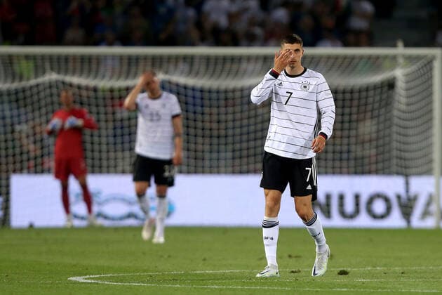 04 06 2022, Bologna, Italy, Renato Dall Ara , Italy vs Germany UEFA Nations League Path A Group 2, Kai Havertz Germany gestures, gestures photo H Langer Bologna Renato Dall Ara Emilia Romagna Italy  541_ITAGER20220604_070 Langer-541
