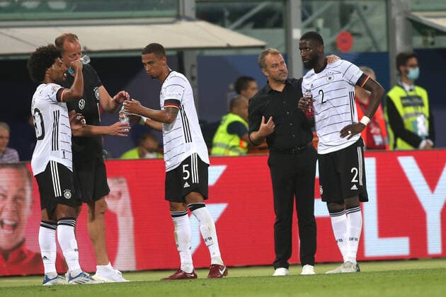 04.06.2022: Hans-Dieter Flick, ANTONIO RUDIGER (GERMANY) during the UEFA Nations league 2023 football match between Italy vs Germany at Stadio Dall™Ara in Bologna on 04 june 2022.  Copyright: xMarcoxIacobuccix xipa-agency.netx xMarcoxIacobuccix 0