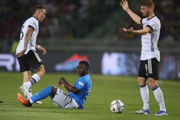 04.06.2022: WILFRIED GNONTO (ITALY), DAVID RAUM (GERMANY) in action during the UEFA Nations league 2023 football match between Italy vs Germany at Stadio Dall™Ara in Bologna on 04 june 2022.  Copyright: xMarcoxIacobuccix xipa-agency.netx xMarcoxIacobuccix 0