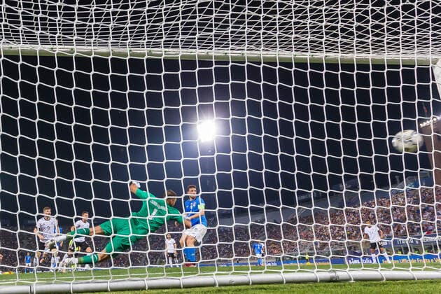 04 06 2022, Bologna, Italy, Renato Dall Ara , Italy vs Germany UEFA Nations League Path A Group 2, Joshua Kimmich Germany goal shot to 1 1 Photo H Langer Bologna Renato Dall Ara Emilia Romagna Italy  541_ITAGER20220604_077 Langer-541