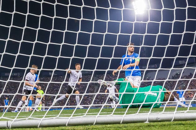 04 06 2022, Bologna, Italy, Renato Dall Ara , Italy vs Germany UEFA Nations League Path A Group 2, Joshua Kimmich Germany goal celebration, cheers after his goal to 1 1 Photo H Langer Bologna Renato Dall Ara Emilia Romagna Italy  541_ITAGER20220604_078 Langer-541